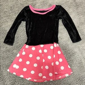 Minnie Mouse - 2T Pink and Black Polka Dot Kids Costume